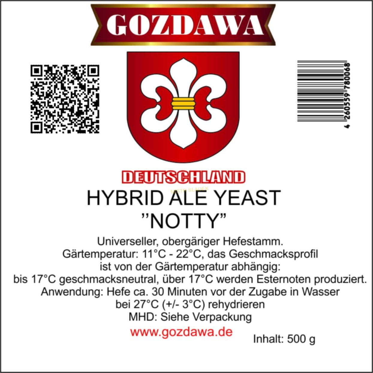 PIVNÍ KVASNICE HYBRID ALE YEAST "NOTTY" - GOZDAWA 