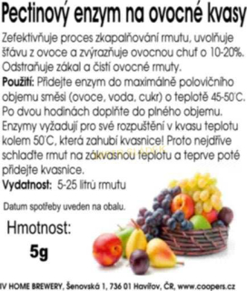 Pectinový enzym na ovocné kvasy